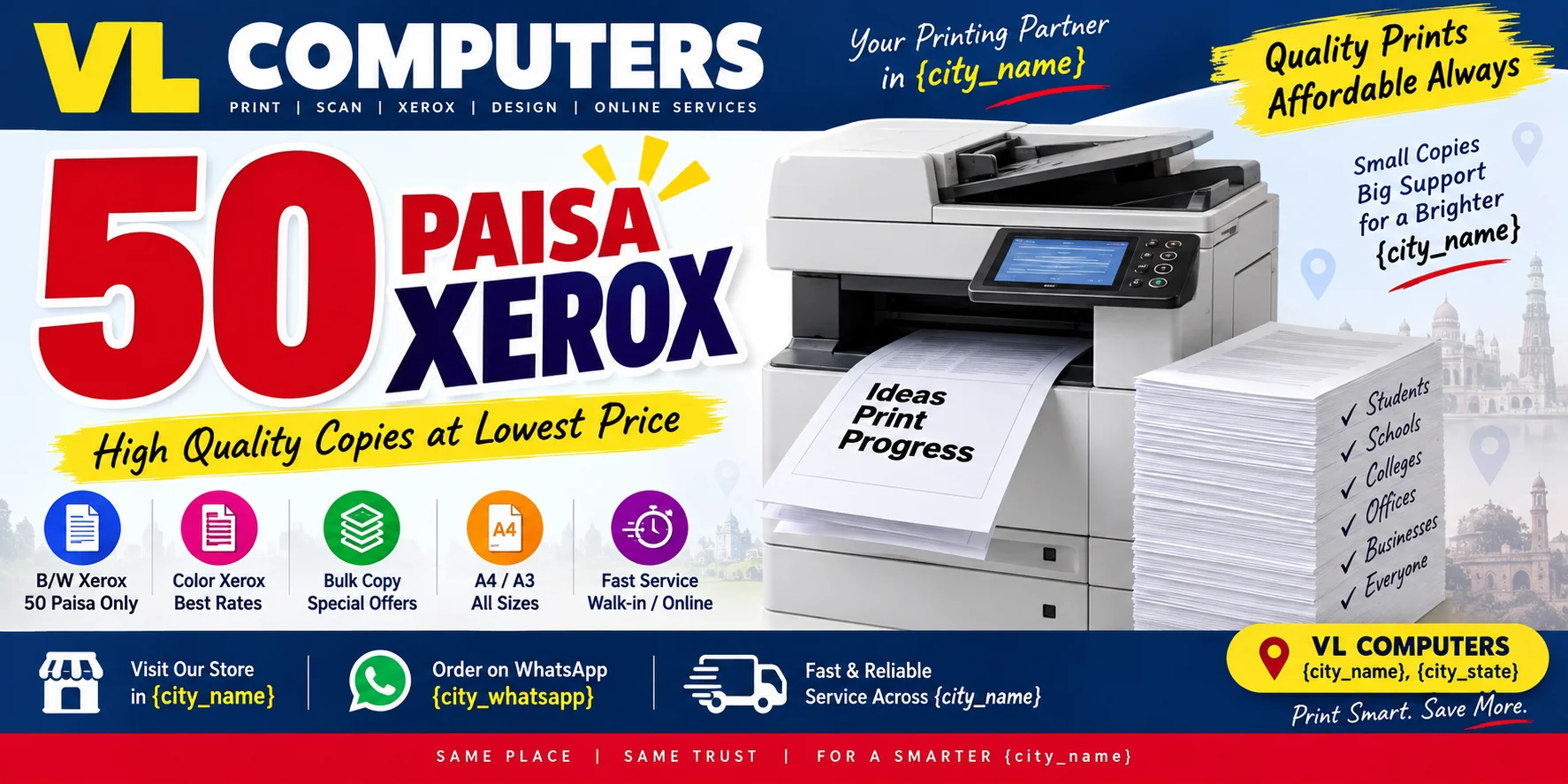 50 Paisa Xerox Affordable Xerox & Photocopy Services | VL COMPUTERS