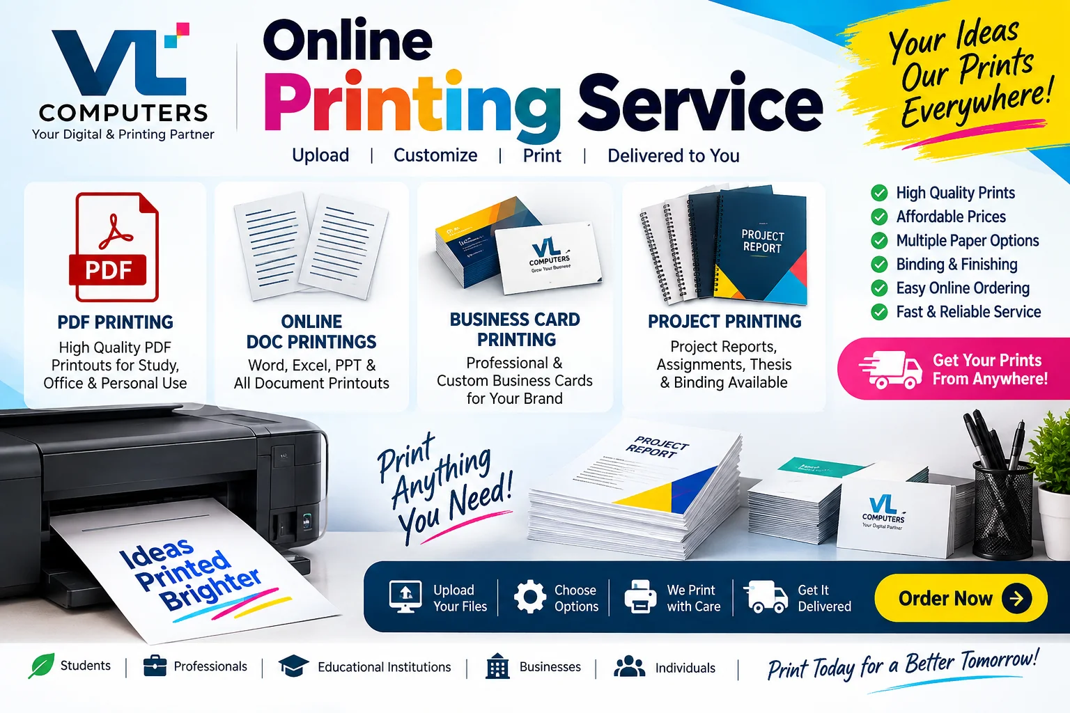 Online Printing Service — VL COMPUTERS Commercial Services